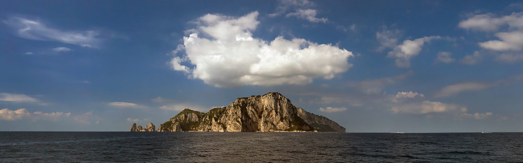 остров Капри, Италия, панорама, море и облако